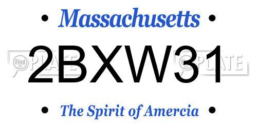 2BXW31 Massachusetts License Plate
