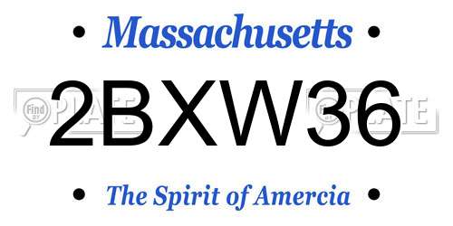 2BXW36 Massachusetts License Plate