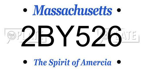 2BY526 Massachusetts License Plate