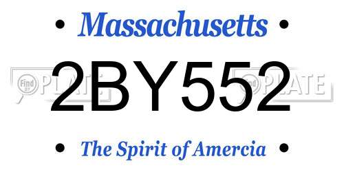2BY552 Massachusetts License Plate