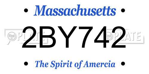 2BY742 Massachusetts License Plate