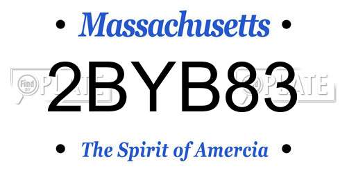 2BYB83 Massachusetts License Plate
