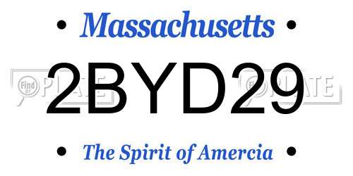 2BYD29 Massachusetts License Plate