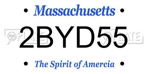 2BYD55 Massachusetts License Plate