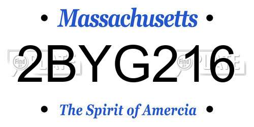2BYG216 Massachusetts License Plate