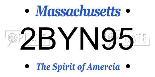 2BYN95 Massachusetts License Plate
