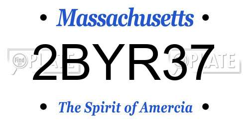 2BYR37 Massachusetts License Plate