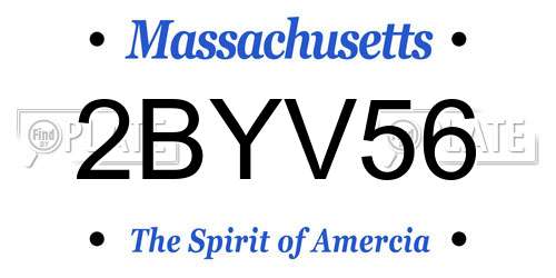 2BYV56 Massachusetts License Plate