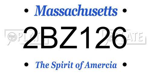 2BZ126 Massachusetts License Plate