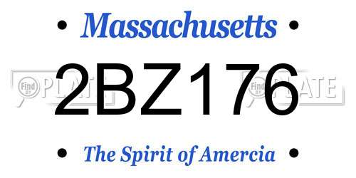 2BZ176 Massachusetts License Plate