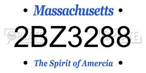 2BZ3288 Massachusetts License Plate