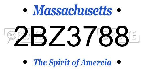 2BZ3788 Massachusetts License Plate