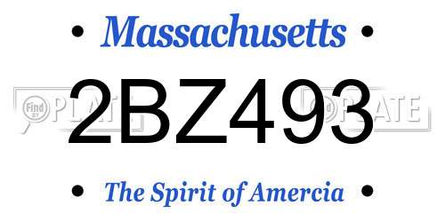 2BZ493 Massachusetts License Plate