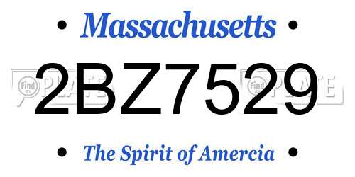 2BZ7529 Massachusetts License Plate