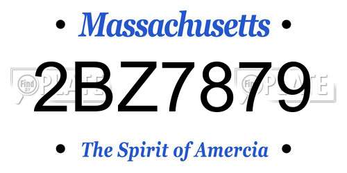 2BZ7879 Massachusetts License Plate