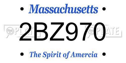 2BZ970 Massachusetts License Plate