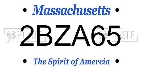 2BZA65 Massachusetts License Plate
