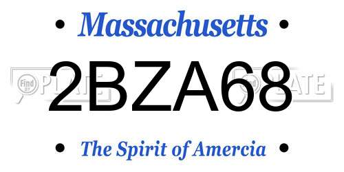 2BZA68 Massachusetts License Plate