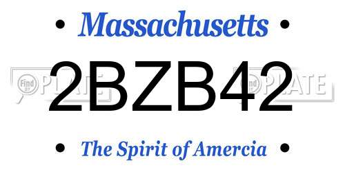 2BZB42 Massachusetts License Plate