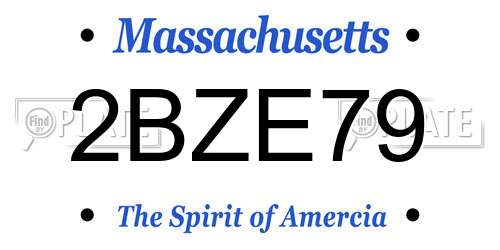 2BZE79 Massachusetts License Plate