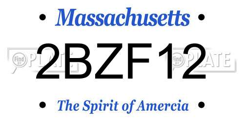 2BZF12 Massachusetts License Plate