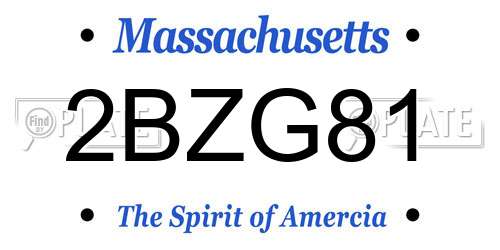 2BZG81 Massachusetts License Plate