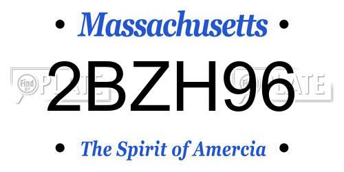 2BZH96 Massachusetts License Plate