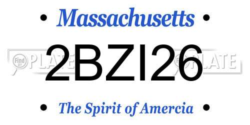 2BZI26 Massachusetts License Plate