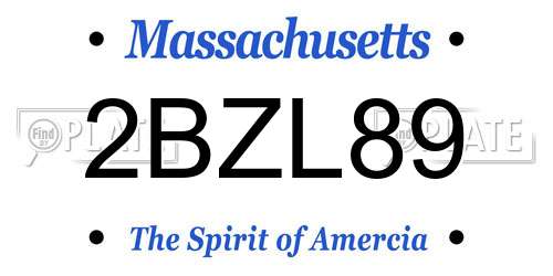 2BZL89 Massachusetts License Plate