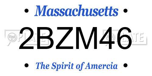 2BZM46 Massachusetts License Plate