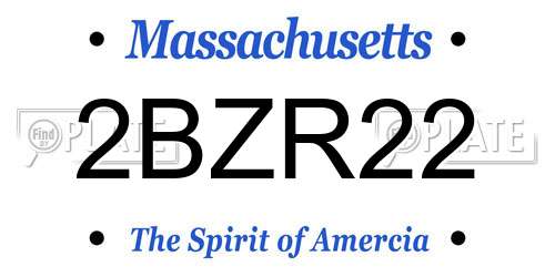 2BZR22 Massachusetts License Plate