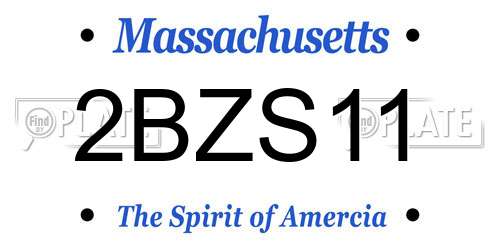 2BZS11 Massachusetts License Plate