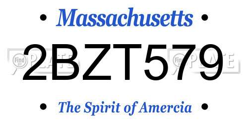 2BZT579 Massachusetts License Plate