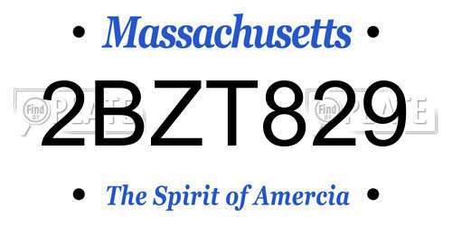 2BZT829 Massachusetts License Plate