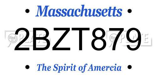 2BZT879 Massachusetts License Plate