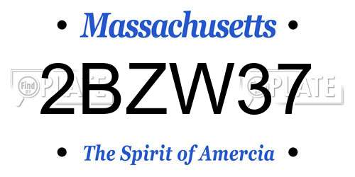 2BZW37 Massachusetts License Plate