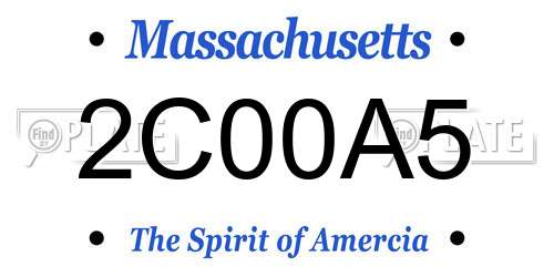 2C00A5 Massachusetts License Plate