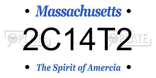 2C14T2 Massachusetts License Plate