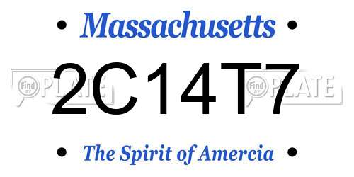 2C14T7 Massachusetts License Plate