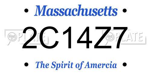 2C14Z7 Massachusetts License Plate