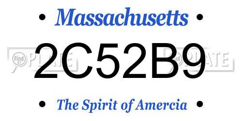 2C52B9 Massachusetts License Plate