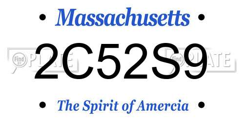 2C52S9 Massachusetts License Plate