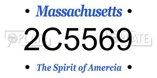 2C5569 Massachusetts License Plate