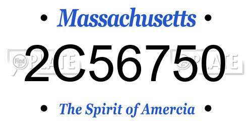 2C56750 Massachusetts License Plate