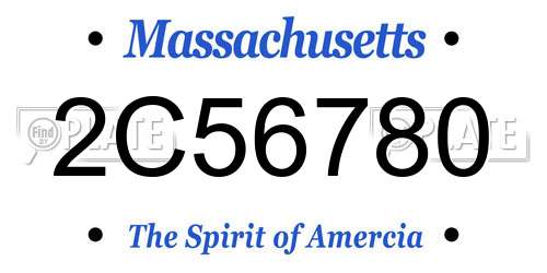 2C56780 Massachusetts License Plate