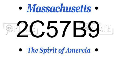 2C57B9 Massachusetts License Plate