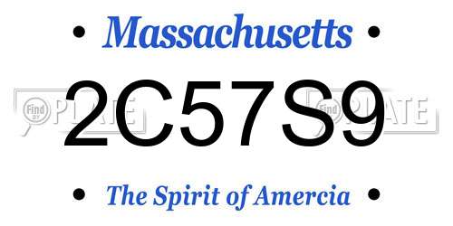 2C57S9 Massachusetts License Plate