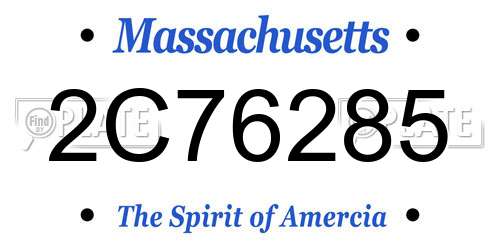 2C76285 Massachusetts License Plate