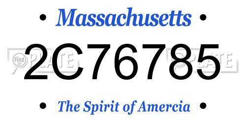 2C76785 Massachusetts License Plate