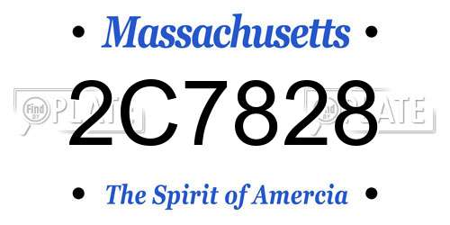 2C7828 Massachusetts License Plate